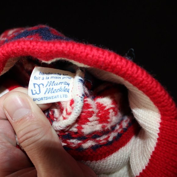 FREE*❤️infant newborn 0-6 months? winter hat toque beanie Murray Merkley vintage - Picture 5 of 6
